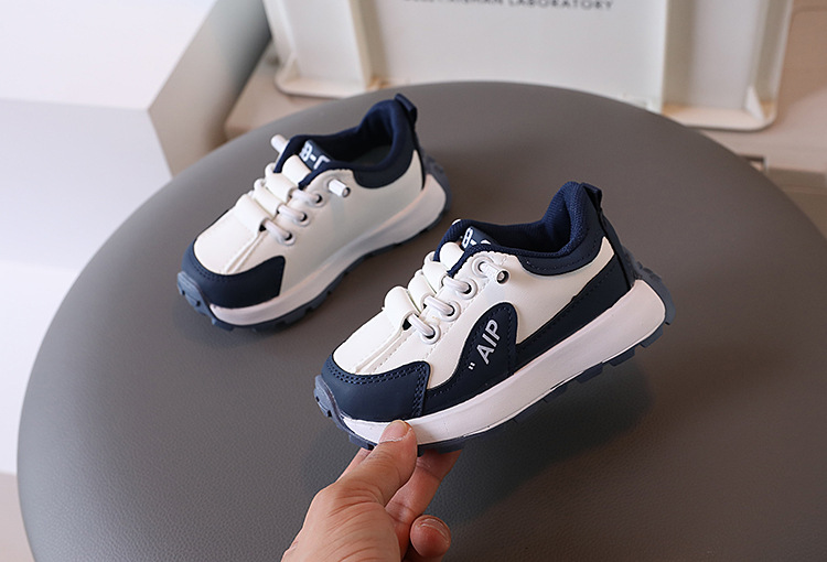 Children's Shoes Spring and Autumn Girls White Shoes Non-slip Children Baby Shoes Shell Head Sports Shoes Soft and Comfortable