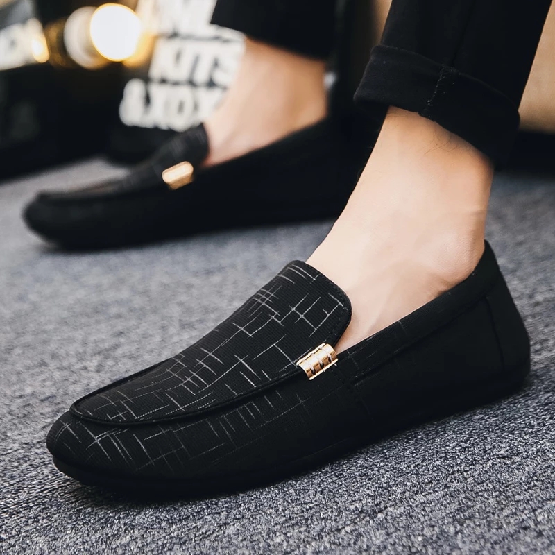 Autumn leisure breathable one-pedal men's shoes plus size peas shoes