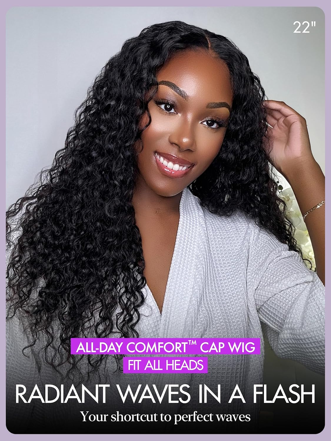 LUVME HAIR All-Day Comfort™ Water Wave 5X5 Deep Wave Lace Front Wigs Human Hair Curly Hair glueless wigs human hair pre plucked pre cut long black wig