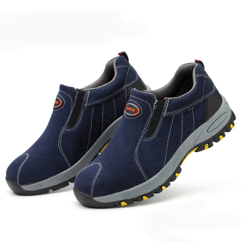 Steel Toe Safety Work Shoes Fashion Summer Breathable Slip On Casual Boots Mens Labor Insurance Puncture Proof Shoe