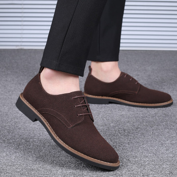Men fashion business brogue suede dress shoes