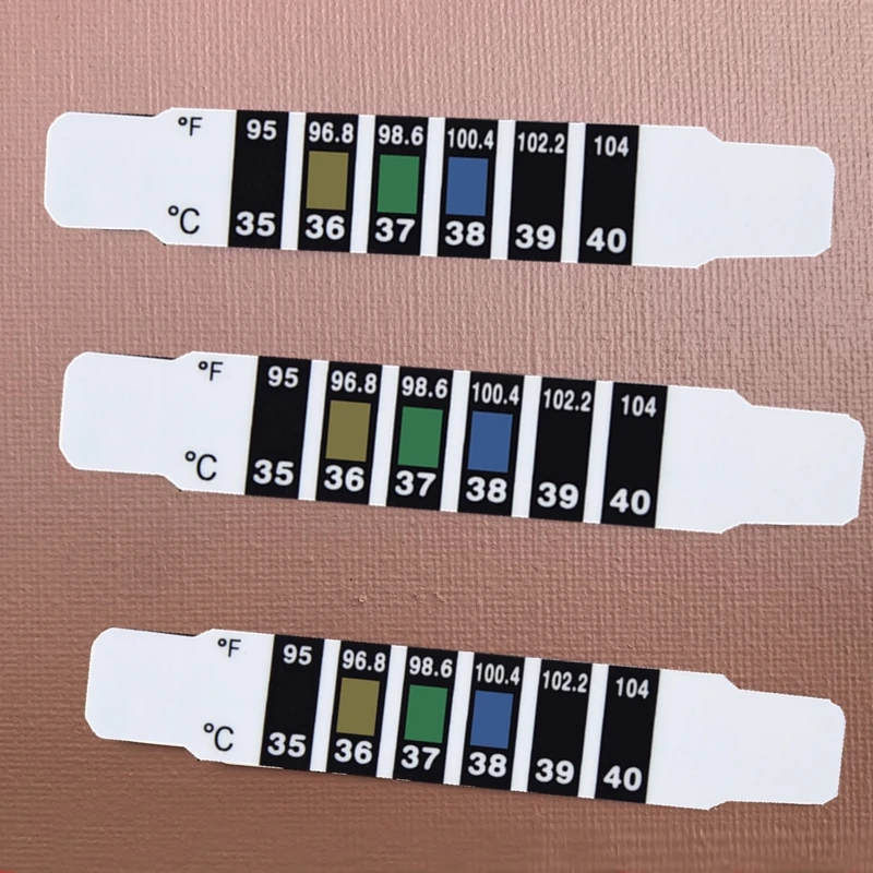 10Pcs Forehead Head Strip Thermometer Water Milk Thermometer Fever Body Baby Child Kid Test Temperature Sticker Baby Care