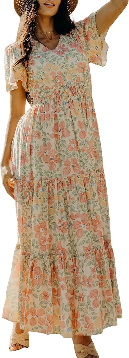 Mikarose Women's The Eden Antique Cream Ditsy Floral Midi Dress