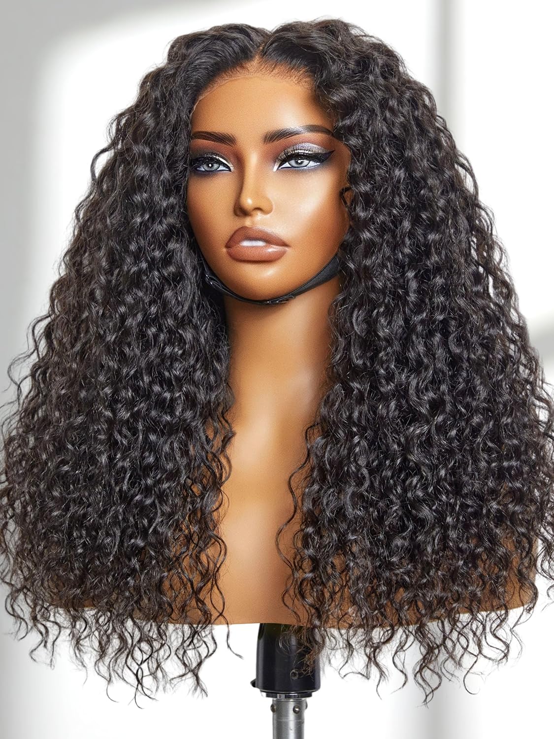 LUVME HAIR All-Day Comfort™ Water Wave 5X5 Deep Wave Lace Front Wigs Human Hair Curly Hair glueless wigs human hair pre plucked pre cut long black wig