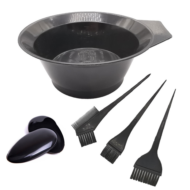 9-piece hair styling and dyeing tool set, baking oil bowl, hair brush, disposable shower cap, shawl, earmuff, and dyeing brush