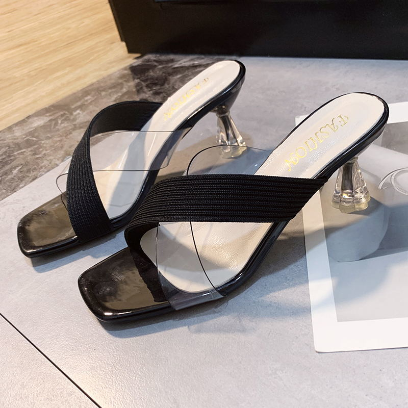 Ladies sandals and slippers new cross fashion personality all-match temperament high heels tide