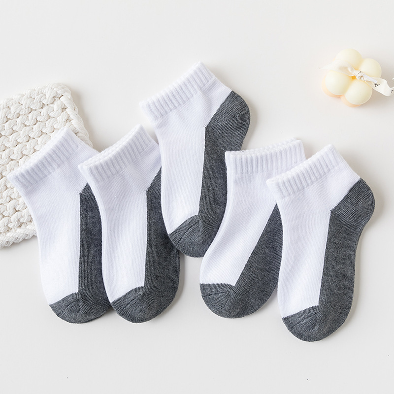 5 PairsNew Summer Children Socks Cotton Fashion Black White Gray For 1-12 Years Kids Teen Student Baby Girl Boy Socks