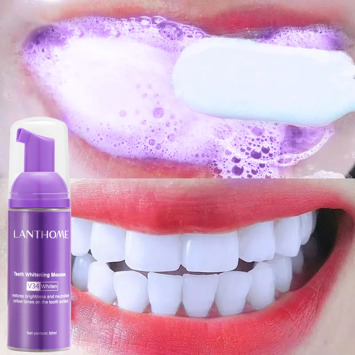 Lanthome V34 Mousse Dental Care Removing Smoke Stains and Cleaning Mousse Teethwhitening