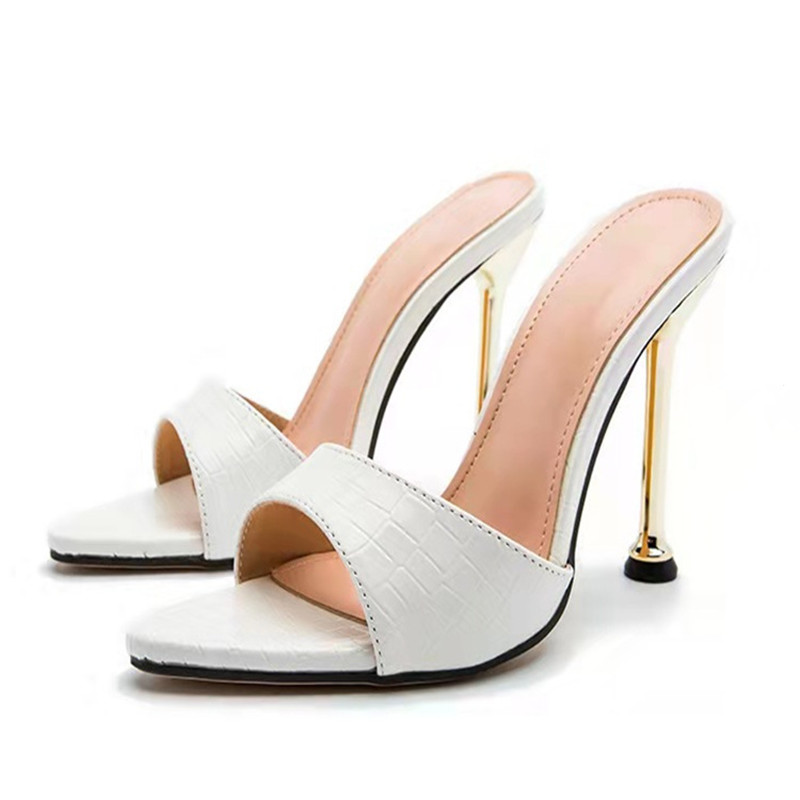 Women Slippers Snake Print Strappy Mule High Heels Slippers Open Toe Sandals Flip Flops Pointed Toe Slides Party Shoes Woman