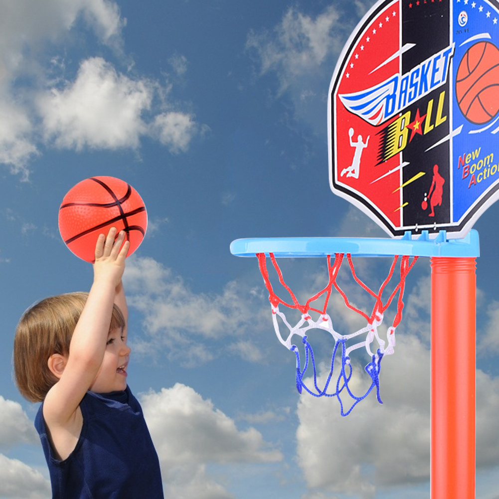 Children Basketball Playing Set Outdoor Sport Adjustable Stand Basket Holder Hoop Goal Game Mini Indoor Kids Yard Game Boy Toys