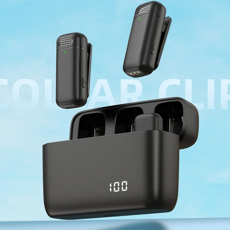 Wireless Lavalier Microphone Charging Case Mic Portable Audio Video Recording Vlog For IPhone Android Notebook Live Gaming Mic
