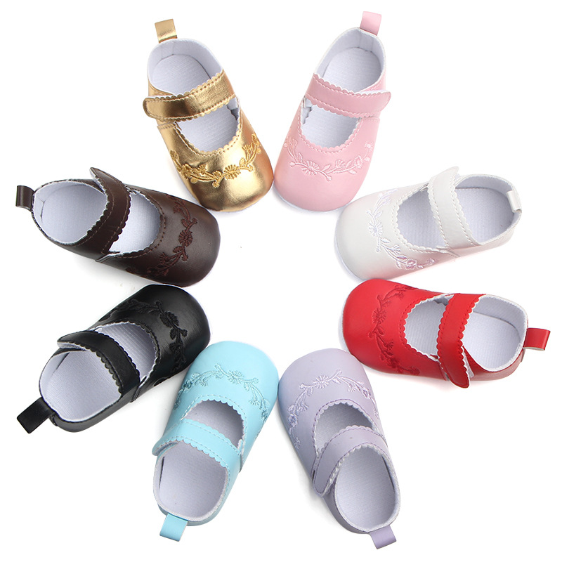 Environmental PU Embroidery Baby Shoes Toddler Shoes