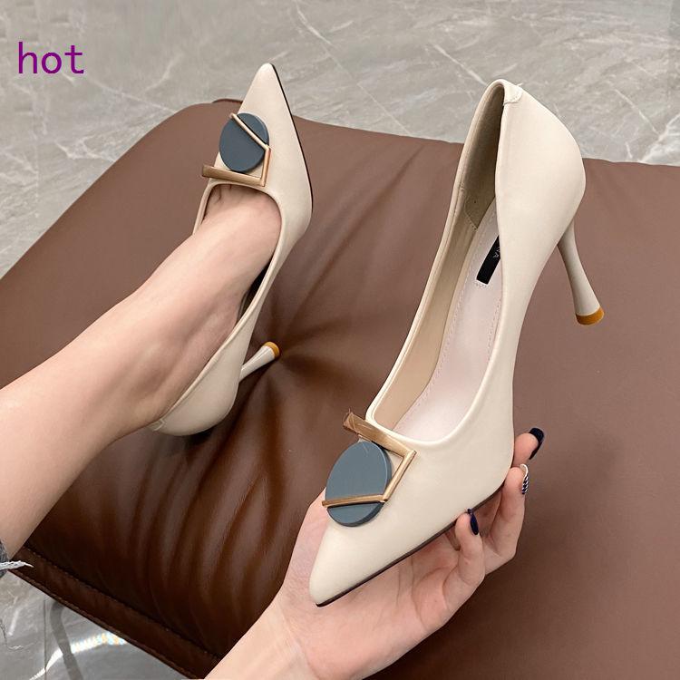 Fashion Buckle Pumps Women High Heel Shoes Elegant Rhinestone Ladies Office Shoes Pointed Toe Women Party Wedding Shoes Pumps