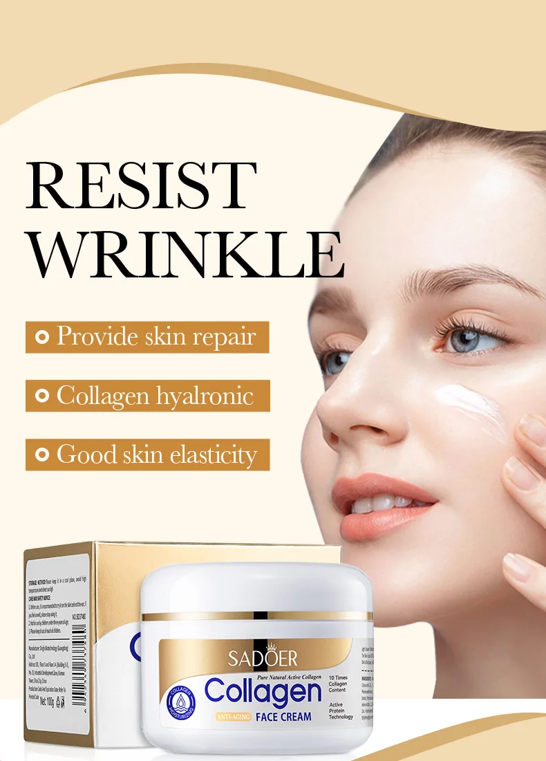 SADOER Collagen Firming Face Cream Skincare Moisturizing Hydrating Face Creams Faical Cream Beauty Face Skin Care Products