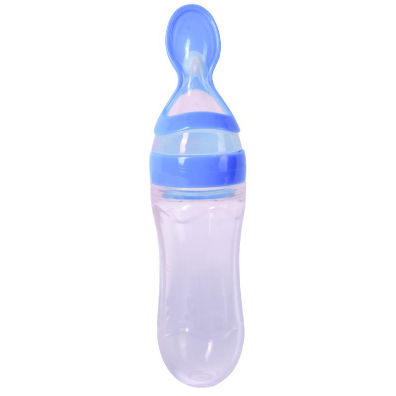 Newborn baby milking bottle silicone training meal spoon baby cereal supplement food safety tableware tool feeding spoon