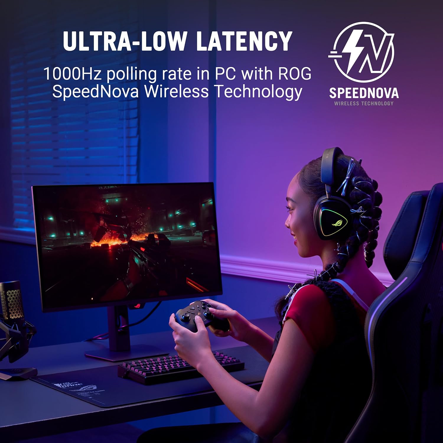 ASUS ROG Raikiri II Xbox Wireless Gaming Controller - 2.4GHz/BT/3.5mm, TMR Joysticks, Anti-Slip Grip, Travel Case, up to 50H Battery, Web-Based Config