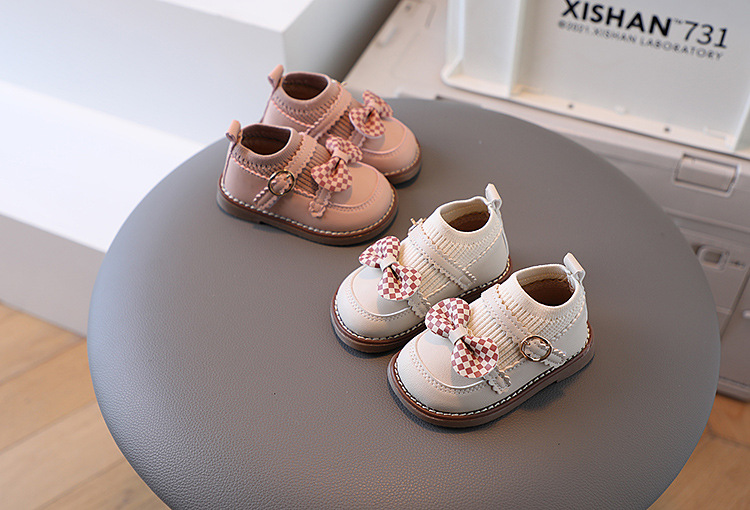 Girls Children Princess Shoes Baby Kids Elastic Slip on Sock Shoes Lightweight Breathable Soft Sole Non Slip First Walking Shoes