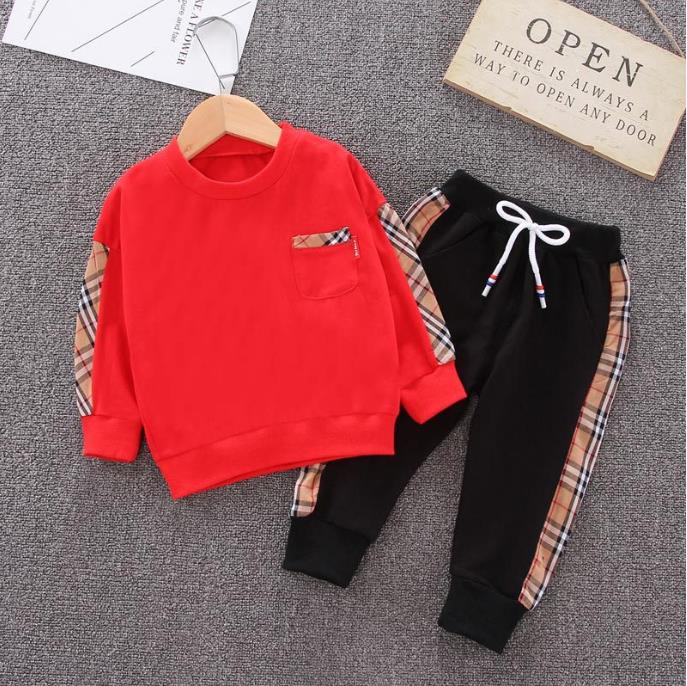 Children's Clothing Boys Korean Casual Suit Children's Spring and Autumn Long-sleeved Top + Pants Two-piece Set