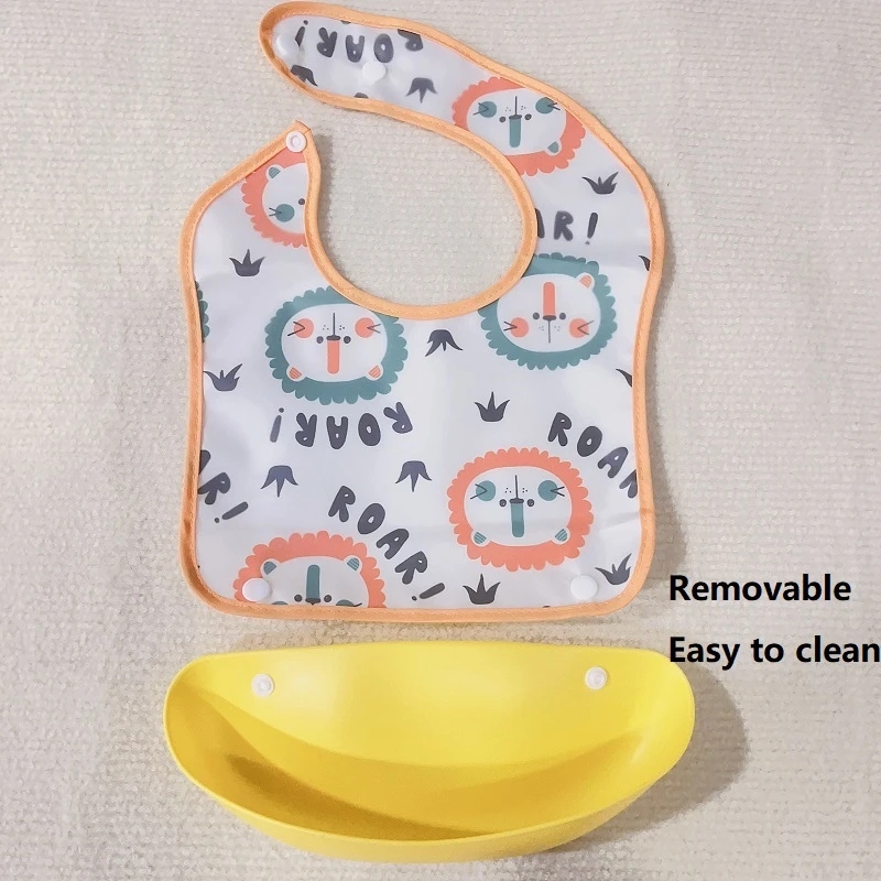 Waterproof Soft Baby Bibs Cute Cartoon Printed Kids Girl Boy Bibs Adjustable Children Bib Detachable Baby Lunch Feeding Stuff