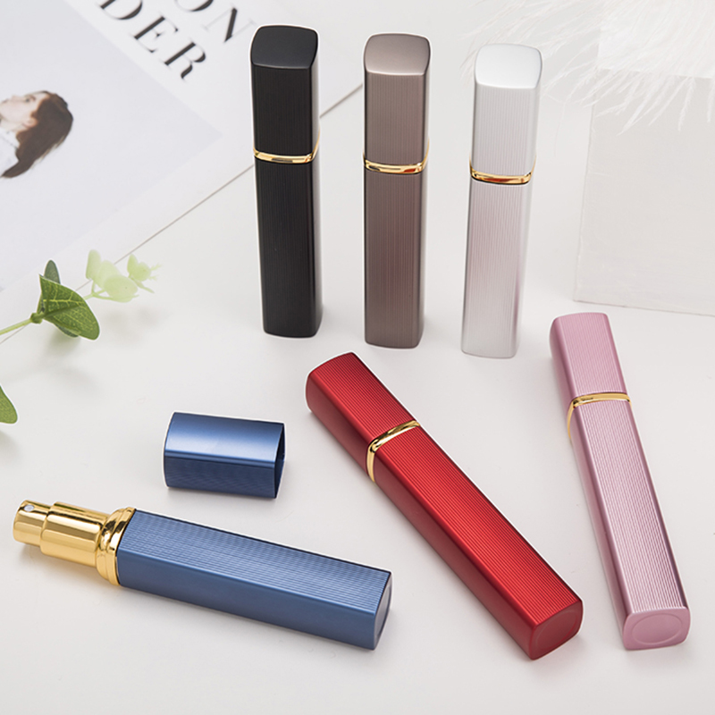 Metal Case Glass Tank Perfume Bottle Aluminum Nozzle Spray Refillable Bottle Parfum Cosmetic Glass Container 12ml &
