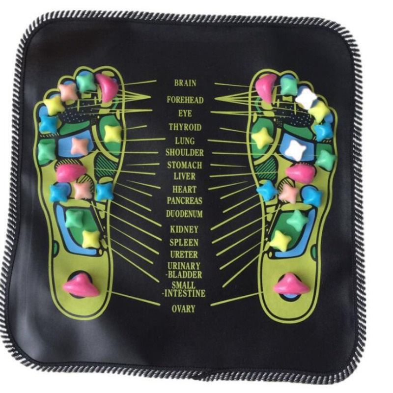 1pcs Walking Stone Foot Leg Pain Health Acupressure Massager Pad Square Foot Colorful Stone Acupressure Point Massage Mat