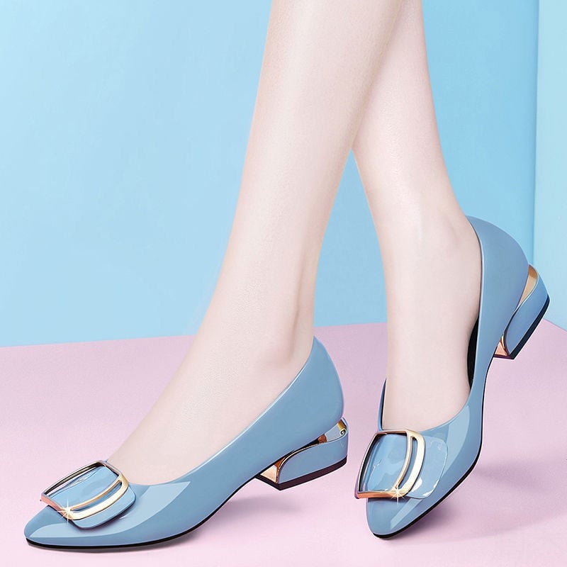 Women flat Single Shoes Autumn soft sole non-slip Work leather shoes