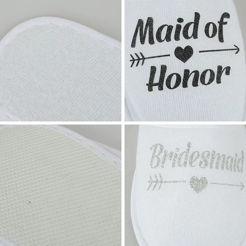 1 Pair Bride Slippers Wedding Decoration Bride To Be Team Bride Disposable Slippers Bride Shower Hen Party Decoration DIY Gift
