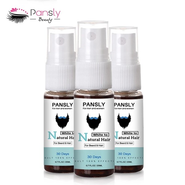 PANSLY Beard & Hair Restore To Natural Hair Color Spray for Unisex Herbal Cure White Gray Hair Treatment Tonic 20ml