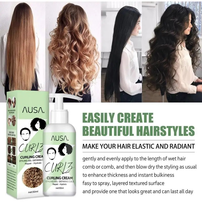 Hair Curling Cream Anti-Frizz Bouncy Resilient Enhancer Styling Lotion Prevent Hair Breakage Smooth Moisturizing Hair Care