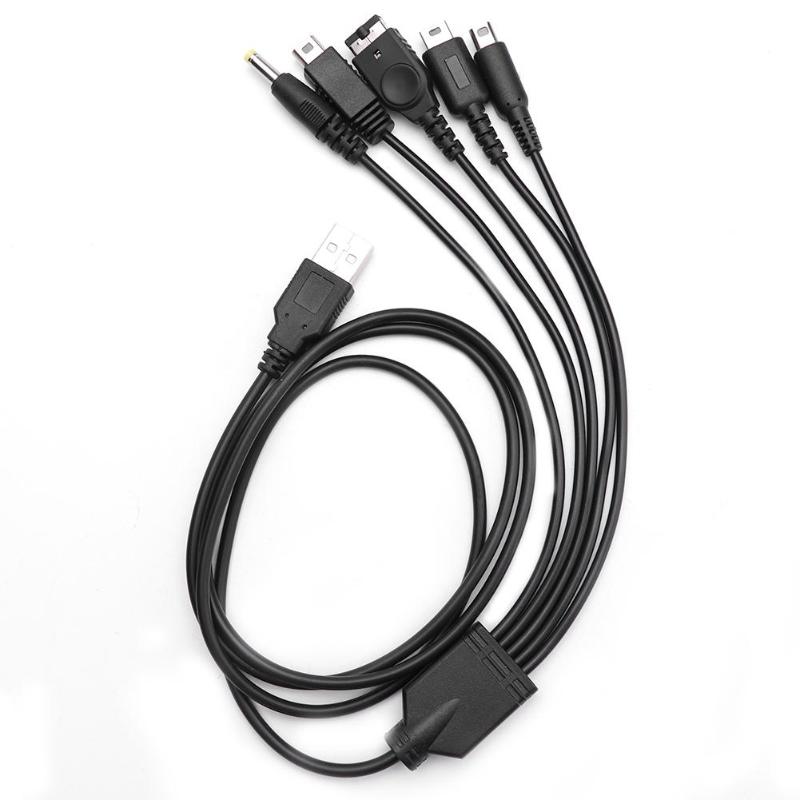 5 in 1 USB Charging Cable for Nintend NEW 3DS XL NDS Lite NDSI LL WII U Charger for Nintendo GBA for Sony PSP 1000/ 2000 cable