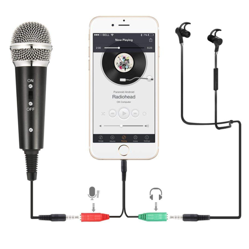 Notebook desktop computer microphone mobile phone K song voice condenser microphone with bracket set