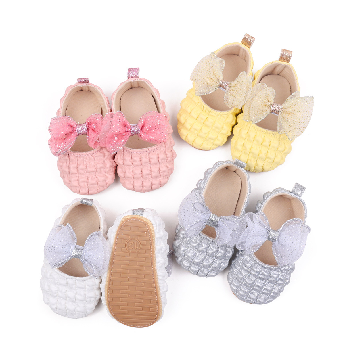2026 Spring Baby Girls Princess Shoes Butterfly Bowknot Four colors Solid Fashion Design Newborn Toddler Shoes First Walkers