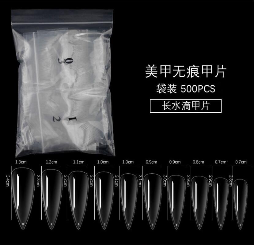 500pcs False Nail Art Tips French Natural Transparent Coffin False Nails Tips Acrylic UV Gel Nail Polish Manicure