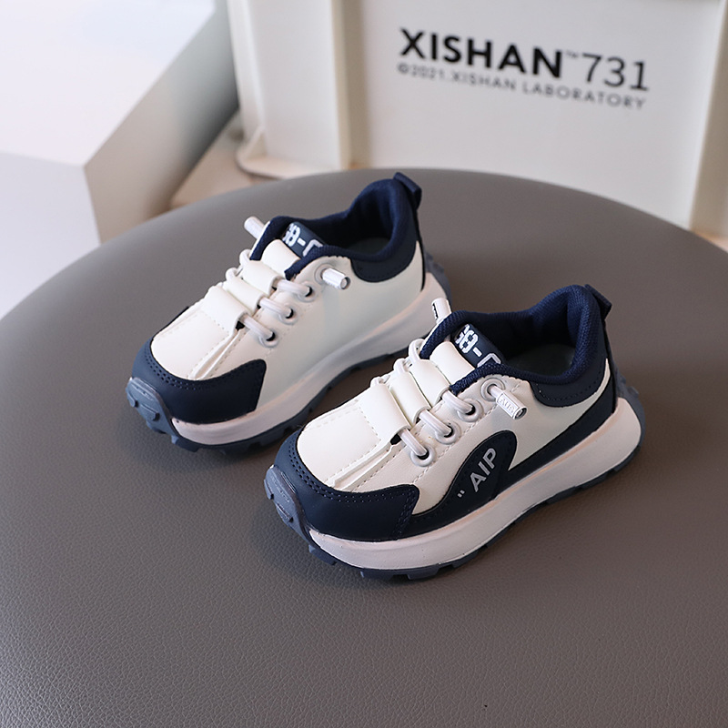 Children's Shoes Spring and Autumn Girls White Shoes Non-slip Children Baby Shoes Shell Head Sports Shoes Soft and Comfortable
