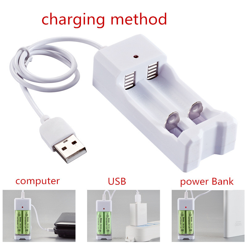 Universal USB Output Battery Charger 4 Slot Adapter