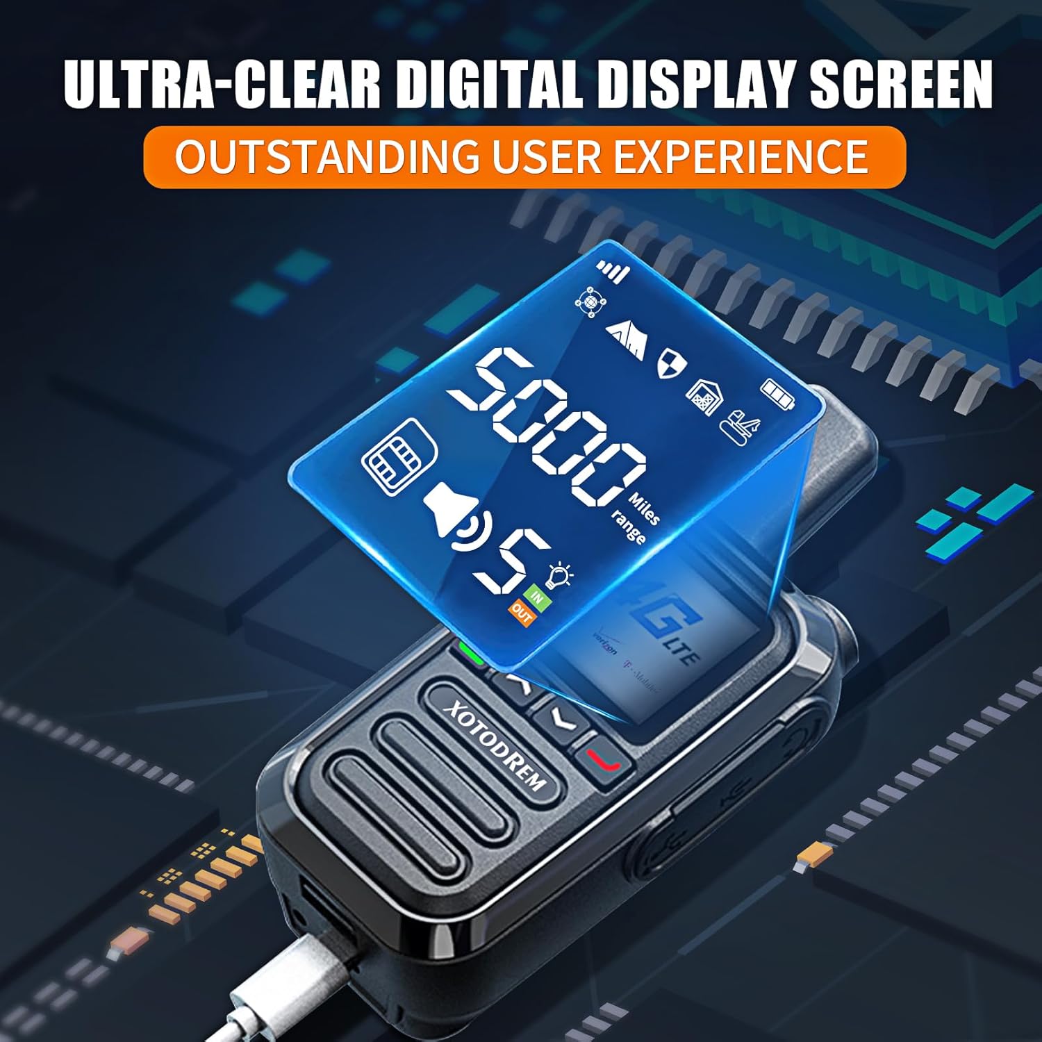 Global Lifetime Free Walkie Talkies Unlimited Range 4G LTE PoC(Push-to-Talk Over Cellular) Radios Nationwide PTT Two Way Radios Long Distance for Fami