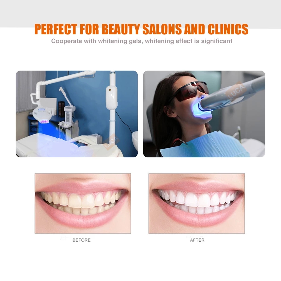 Dental cold light tooth whitening instrument Oral beauty instrument Teeth whitening machine three-dimensional LED tooth lamp