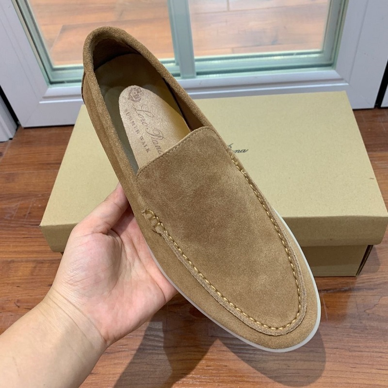 loro piana Genuine leather shoes Lefu shoes Flat heel leather shoes Men's real leather shoes Women's/Men's shoes