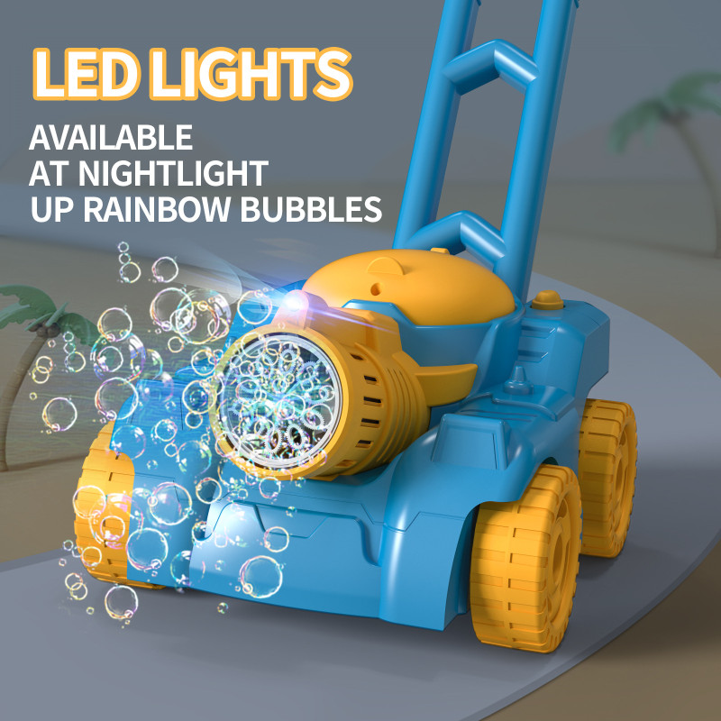 Cross border children's tank, hand pushed bubble truck, toy, electric rotating bubble blowing, outdoor wedding fully automatic b