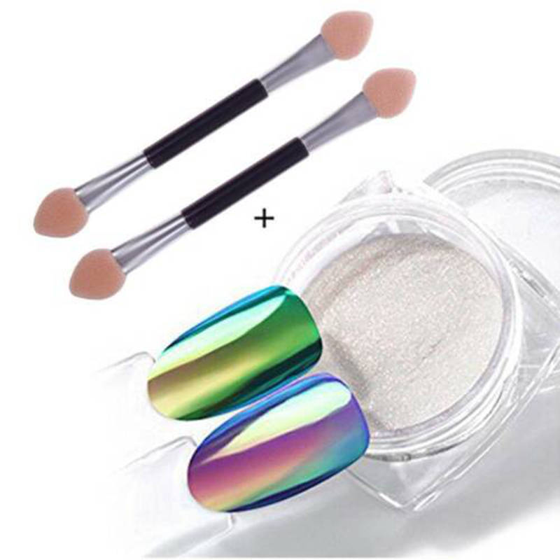 Color-Change Neon Aurora Mermaid Nail Art Glitter Powder Mirror Effect Chrome