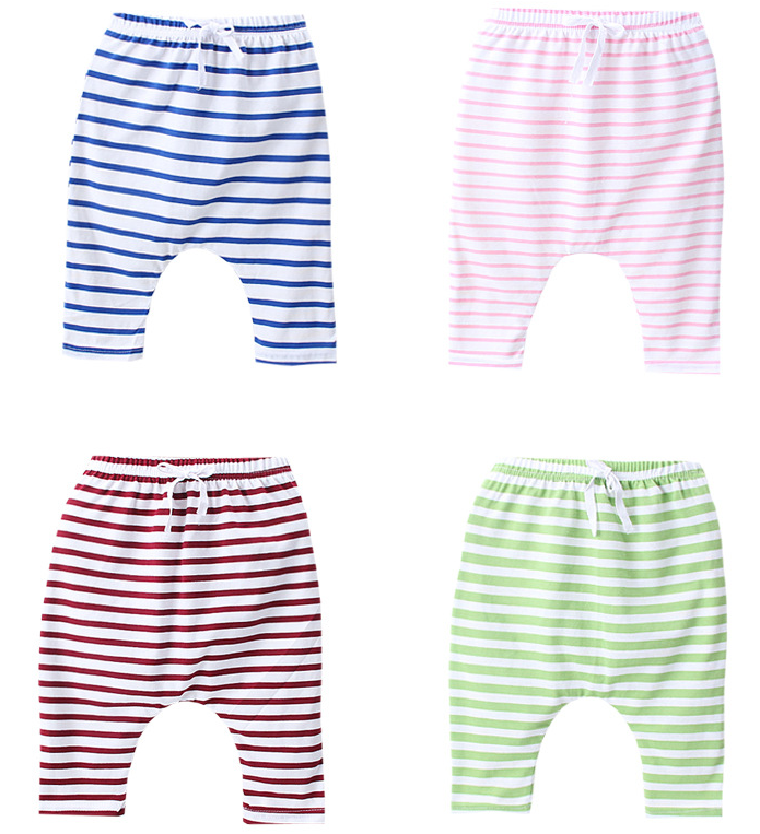 Children's big PP Harlan drop off middle pants men's and women's pure cotton 5-inch pants