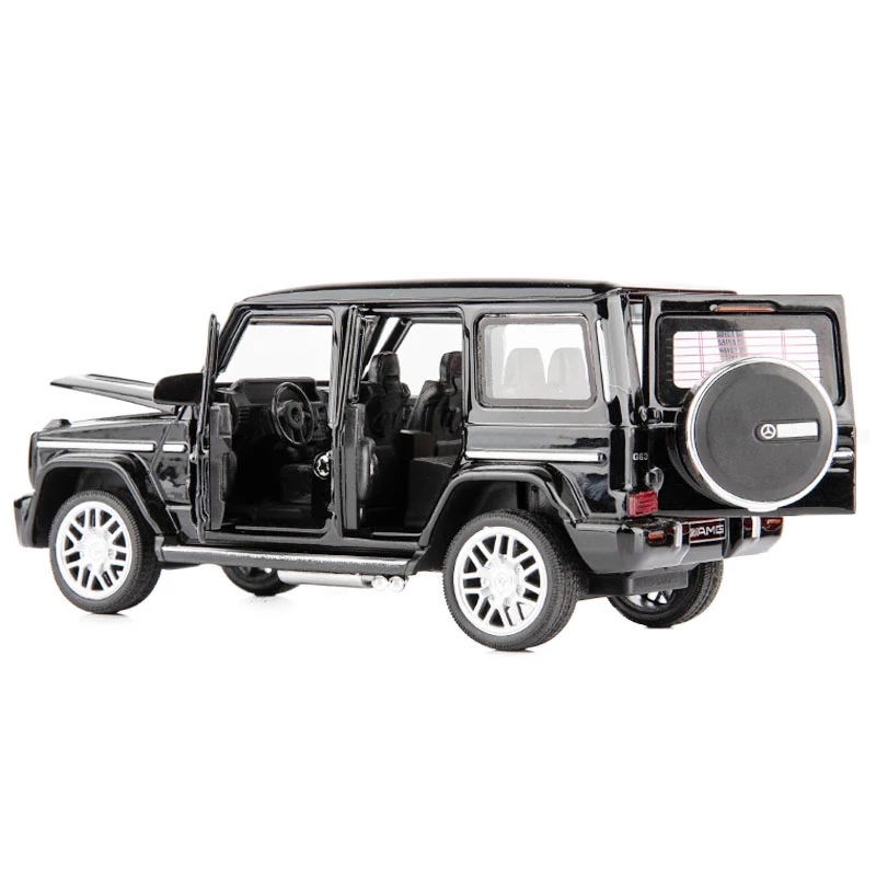 1：24 large Mercedes-Benz G63 metal car model simulation sound and light pull back off-road toy car SUV collection ornaments