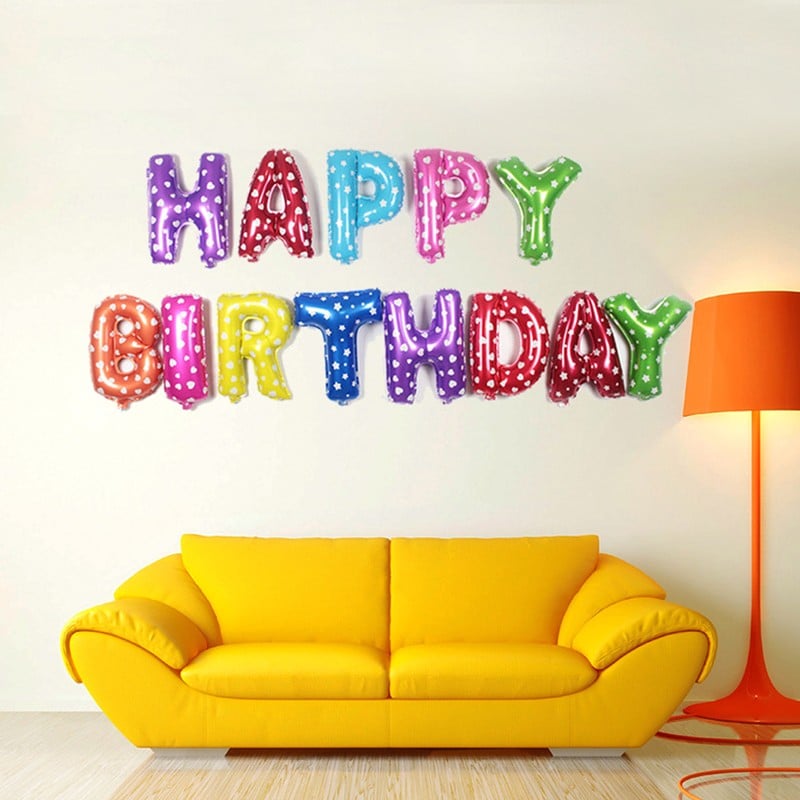 Foil Balloons 16INCH Happy Birthday letter Balloons balls birthday Party Decorations kids Baby Shower Helium Balloons