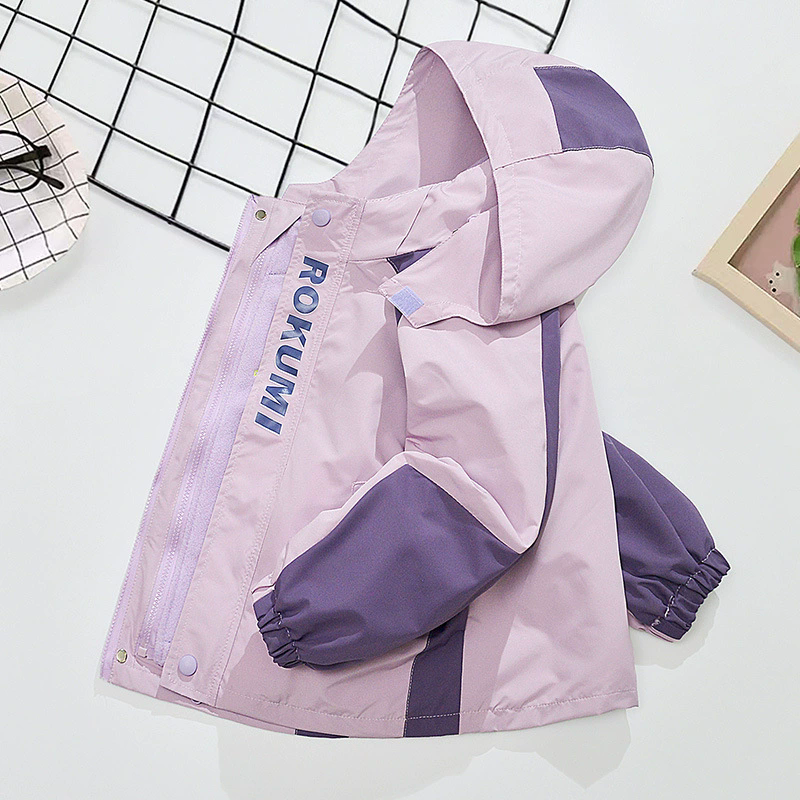 New Fashionable Kids' Detachable Puffer Coat with Fluffy Lining, Cartoon Color Block 3-in-1 Warm Outerwear for Girls