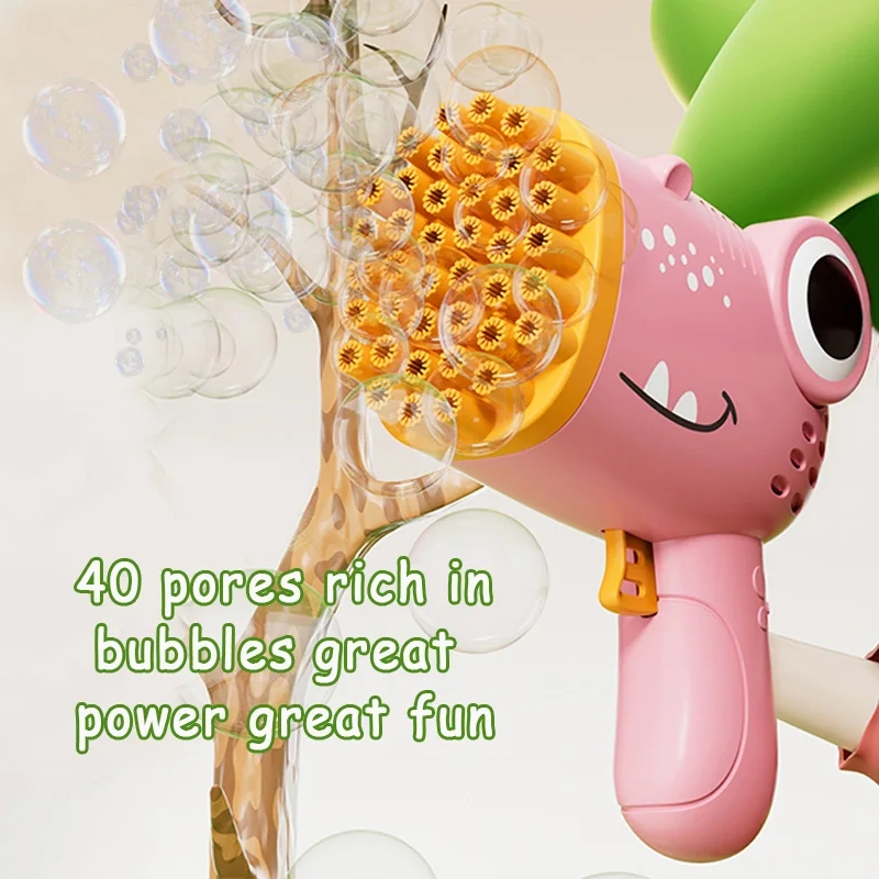40 hole dinosaur children's bubble handheld bubble machine parent outdoor game bubble gun without battery and bubble water