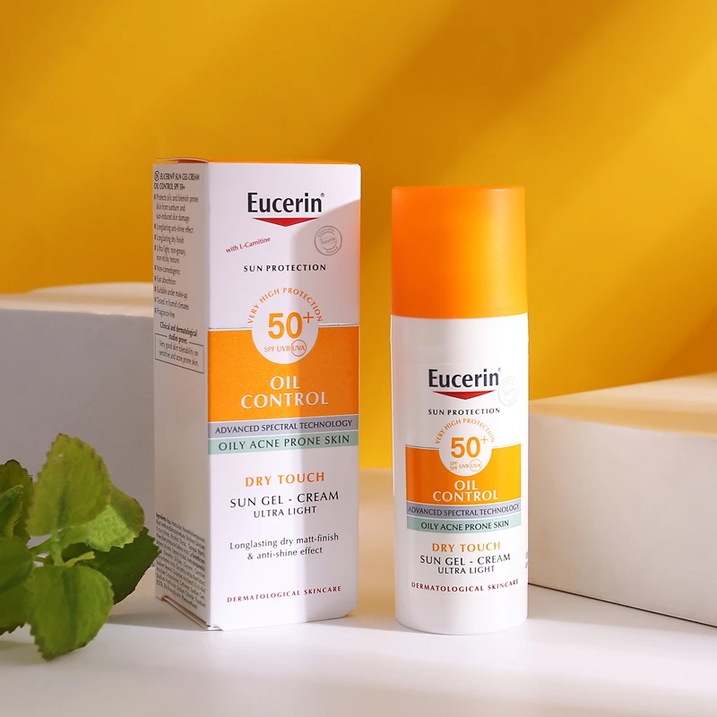 Eucerin Oil Control Sun Gel-Cream SPF 50+ Face Sunscreen UVA/UVB Protection Anti-Shine Suitable For Oily/Acne-Prone Skin 50ml