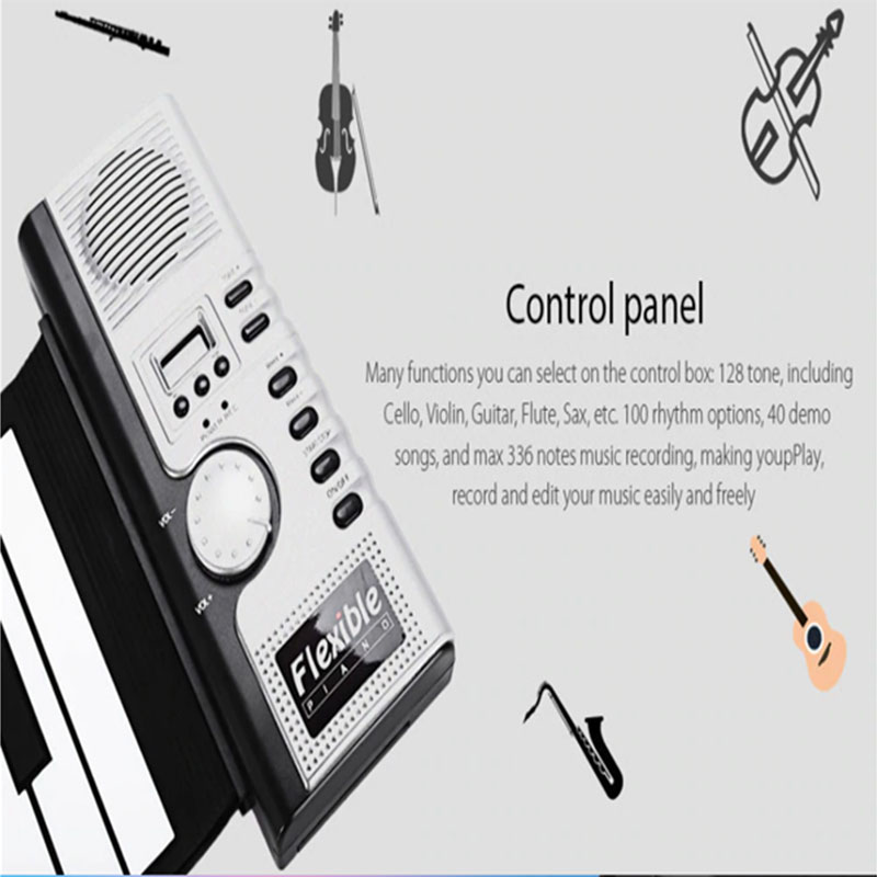 61-key hand-rolled piano with horn children's adult silicone electronic keyboard keyboard enlightenment piano