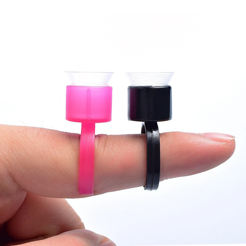 10pcs Tattoo Ink Ring Cups Glue Cap with Sponge Microblading Pigment Cup Tattoo Tool Holder Permanent Makeup Accessories Supply