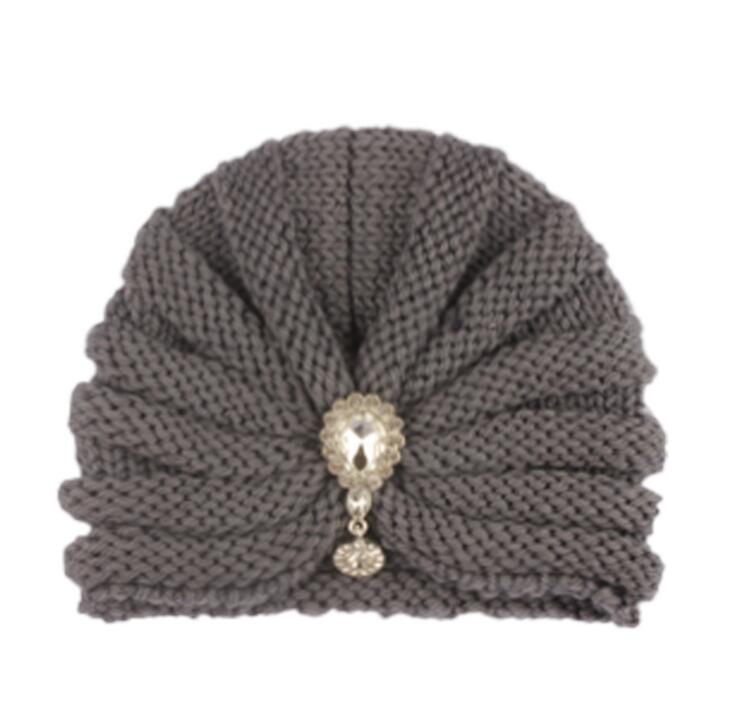 Baby knitted warm cover cap children's wool with drill hat