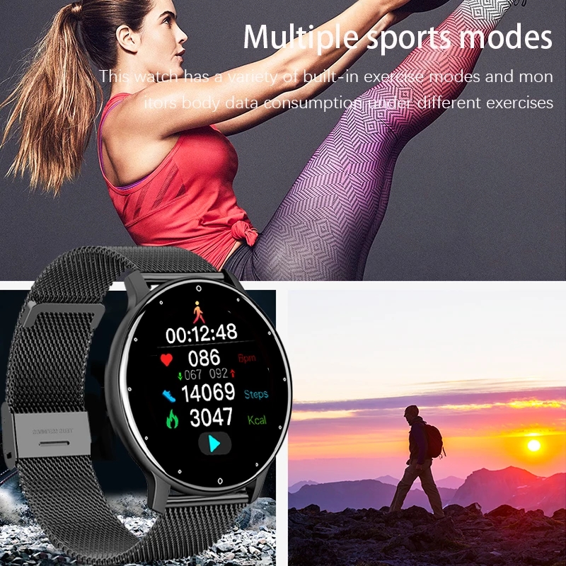 Smart watch Ladies Full touch Screen Sports Fitness watch ZL02 waterproof Bluetooth For Android iOS Smart watch Female